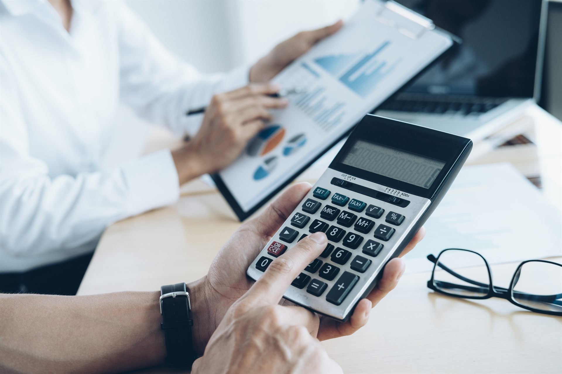 Calculator on desk